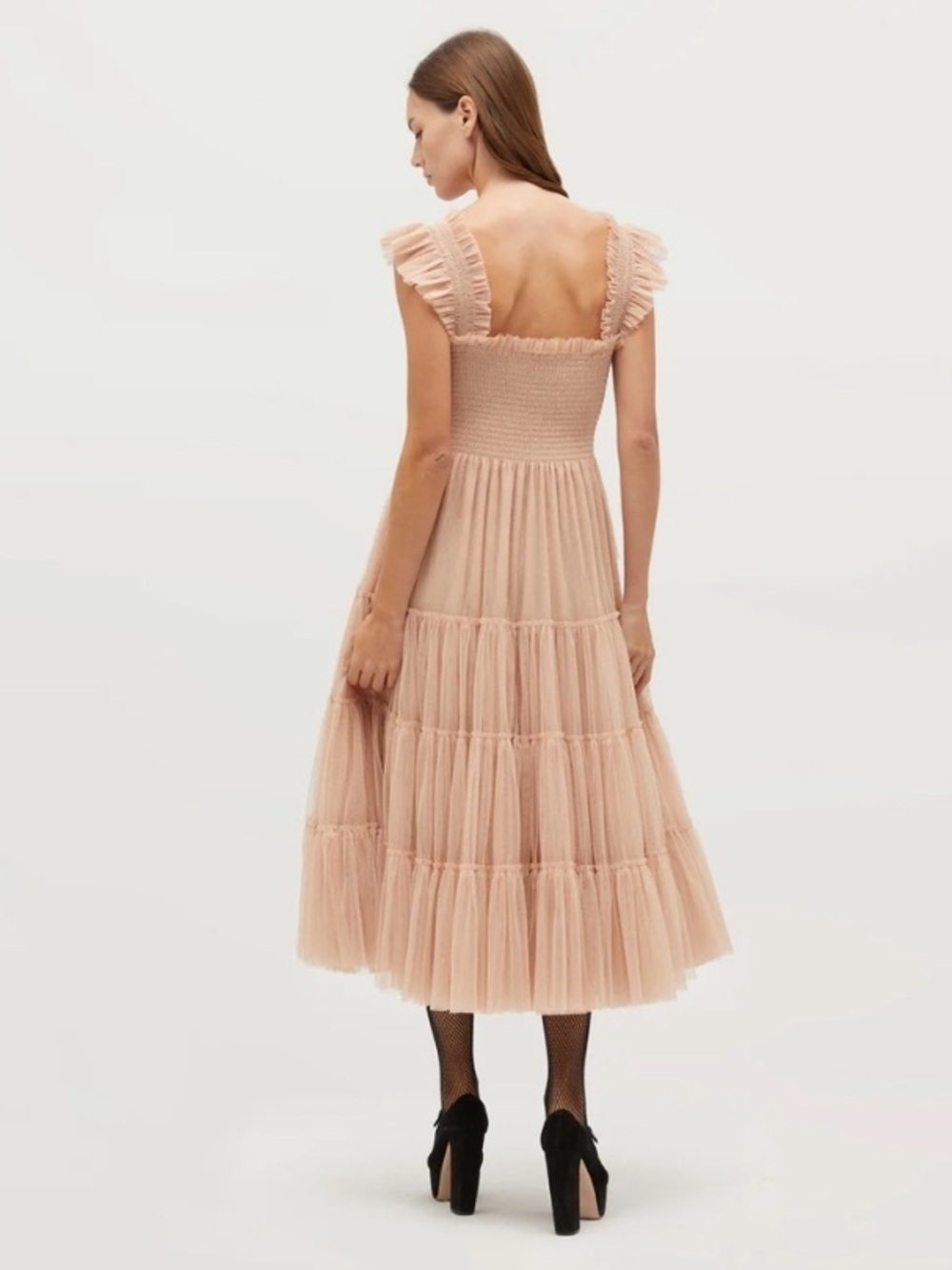 NWT Hill House Collector’s Edition Ellie Nap Midi Maxi Dress Blush Glitter Tulle - Picture 4 of 13